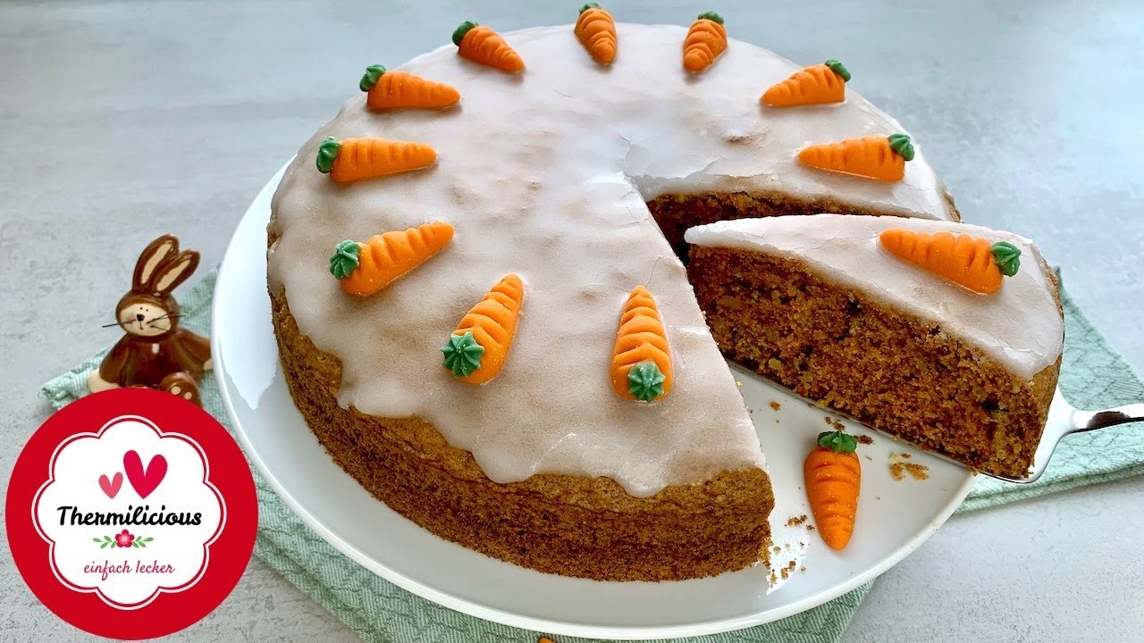 Rüblitorte mit Zuckerguss  Rüblikuchen  Carrot Cake  Thermomix® TM5.TM6