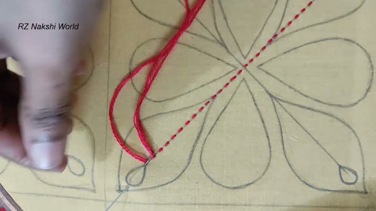নকশিকাঁথা সেলাই করার অনেক সুন্দর একটি ডিজাইন,Hand embroidery nakshi katha stitch tutorial