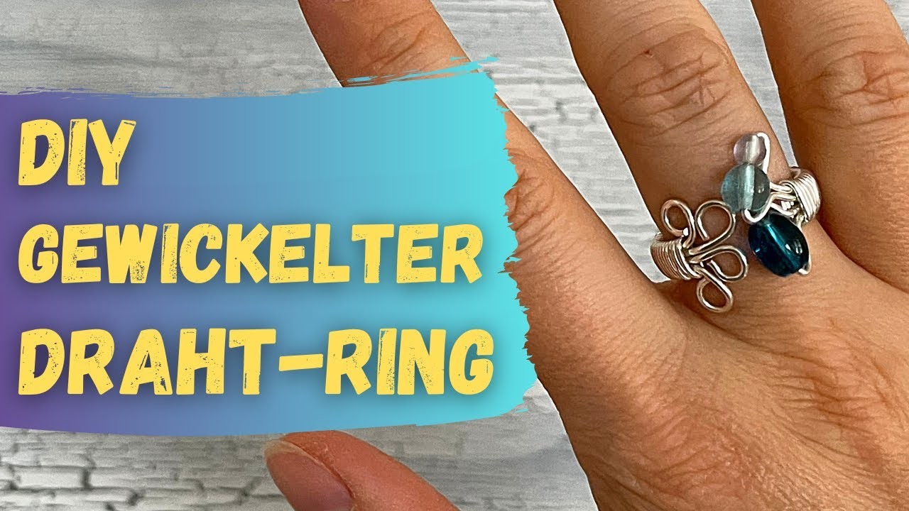 DIY gewickelter Silberdraht-Ring mit Perlen