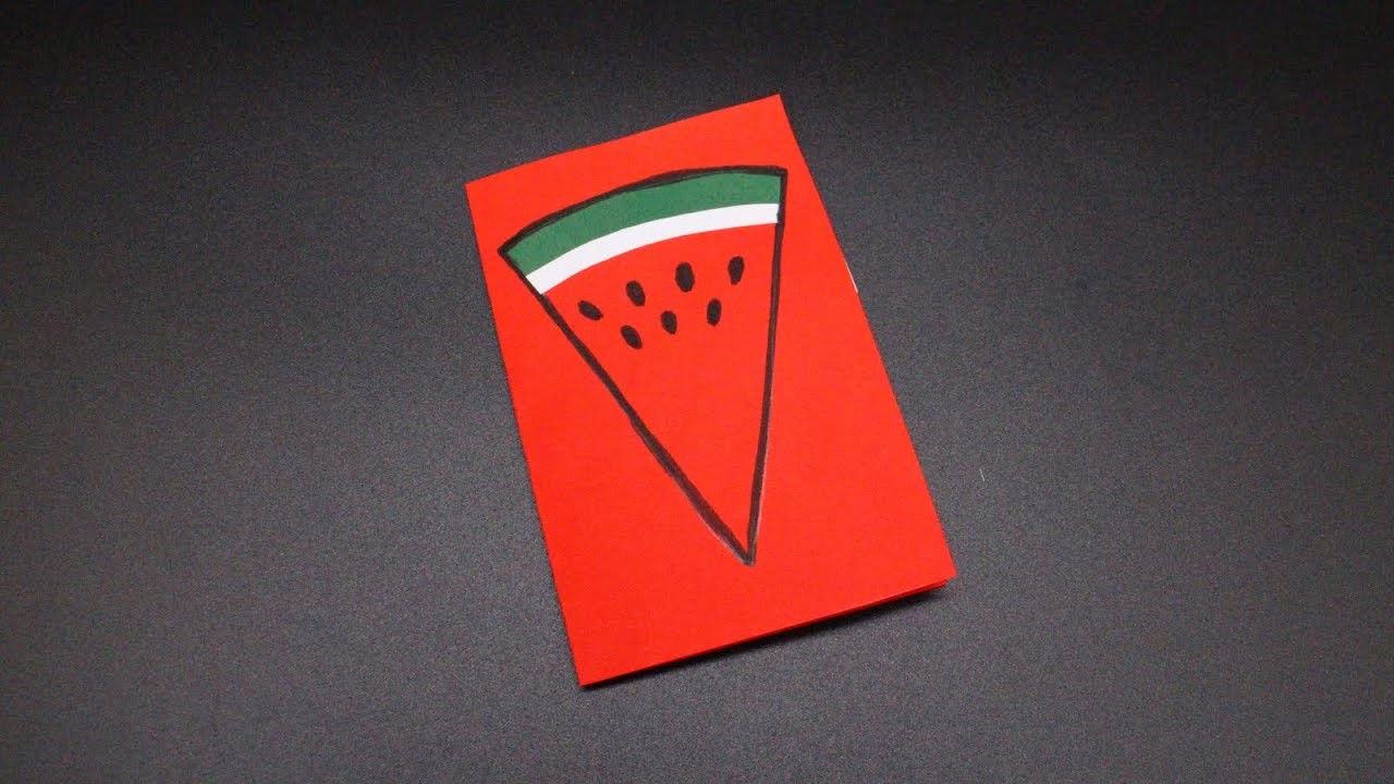 Basteln mit Papier Karte Wassermelone DIY Deko für Sommer, Party & Urlaub W+