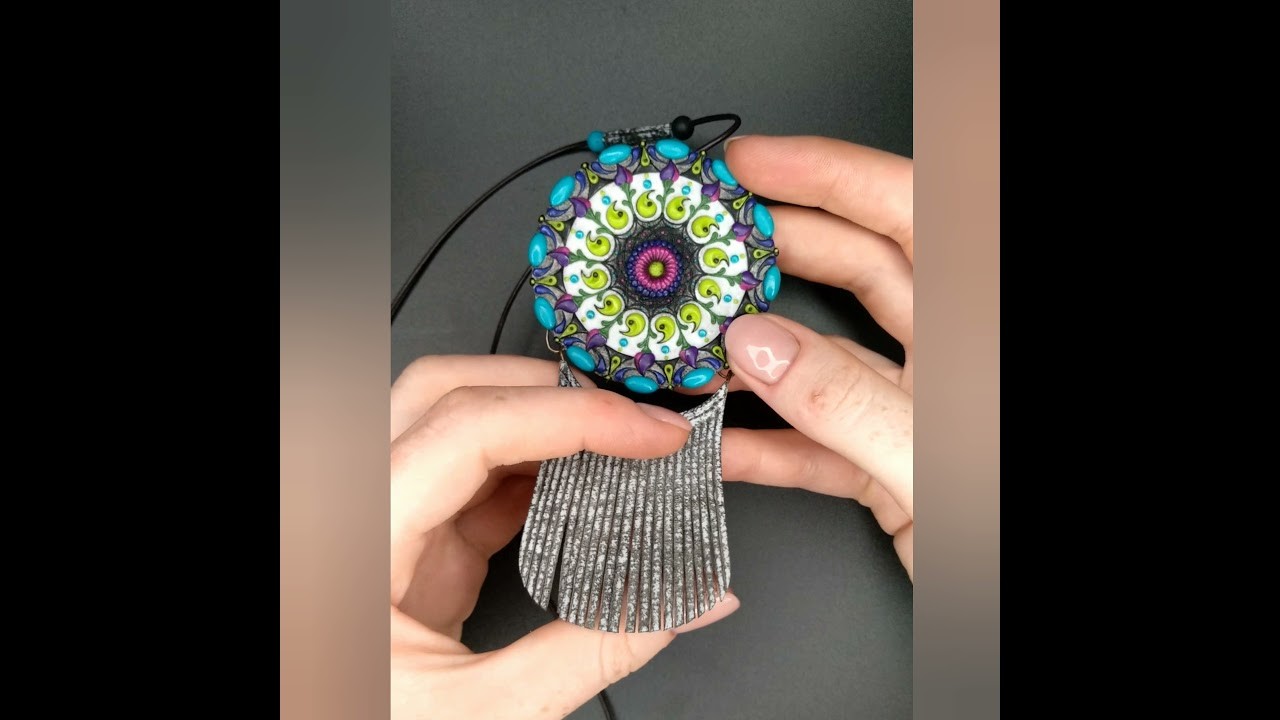 Boho Pendant.  Polymer Clay ????❤️????????