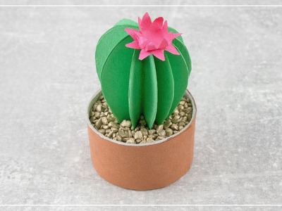 Kaktus aus Papier selber basteln | einfache DIY Deko Idee
