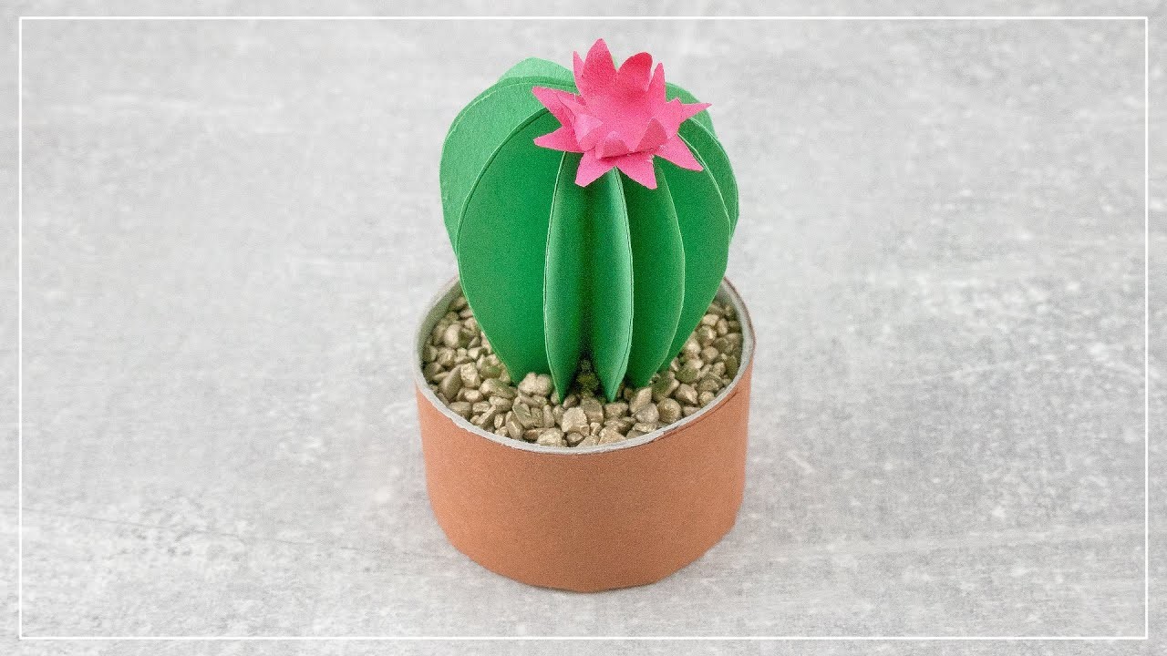 Kaktus aus Papier selber basteln | einfache DIY Deko Idee