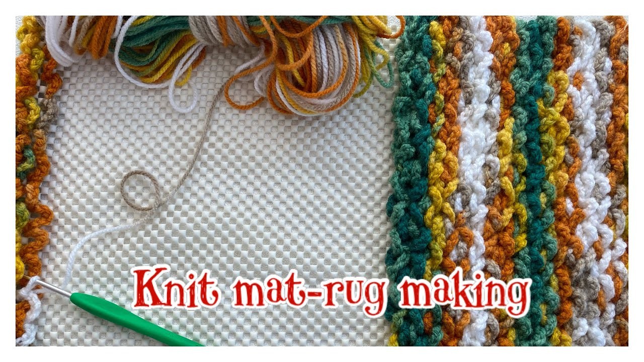 Knit mat making-6.örgü paspas -6.Teppich Matte stricken-6. Tappetino in maglia-6.Estera Tejida-6