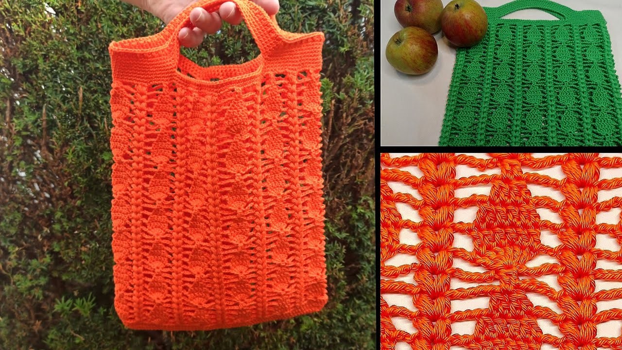 Netztasche häkeln - crochet mesh bag
