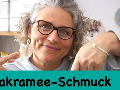 Makramee Federohrringe und Armband. Anleitung