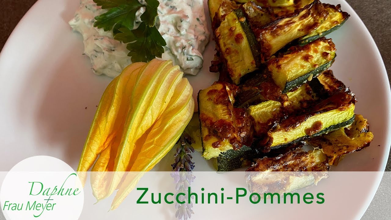 Zucchini-Pommes mit Kräuterquark #zucchinianbau #zucchinipommes #kräuterquark