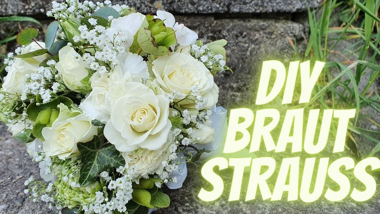 Brautstrauss weiss klassisch selber machen DIY Floristik anleitung