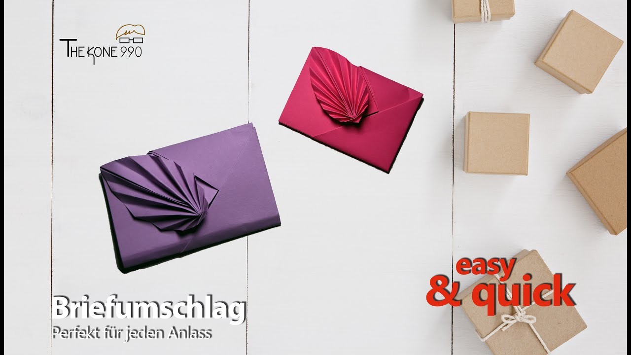 Briefumschlag perfekt zum Muttertag und Valentinstag - Origami falten leicht gemacht