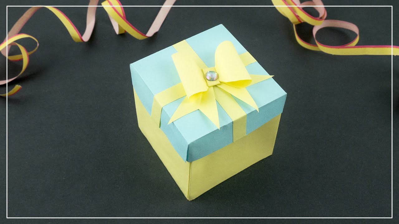 DIY Geschenkbox mit Schleife aus Papier basteln | Geschenke kreativ verpacken