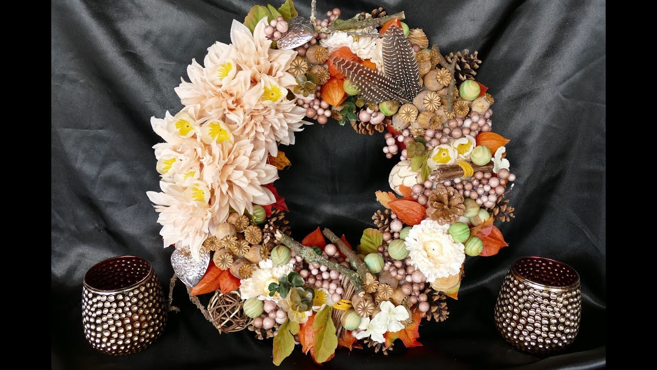 DIY Herbstkranz – Tisch-, Tür-, Wandkranz – Autumn wreath – Corona de otoño