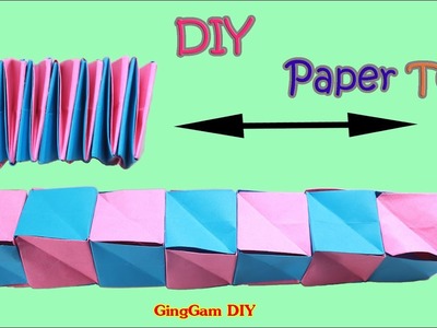DIY l Origami Paper Toy - พับกล่องยืดได้หดได้ l พับของเล่นกระดาษ