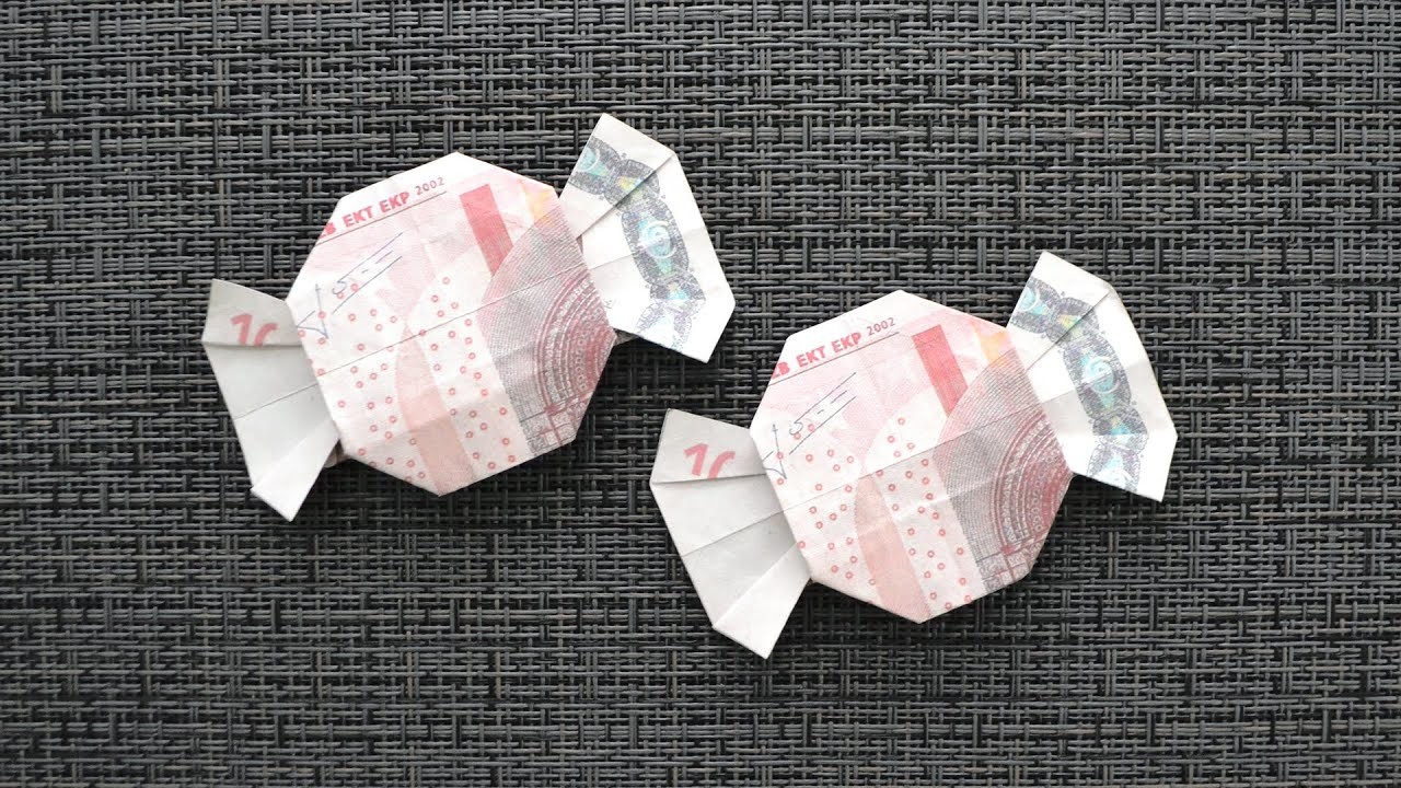 Euro Origami BONBON Geldgeschenk GELD FALTEN | Geschenk für Kinder | Money CANDY | Tutorial