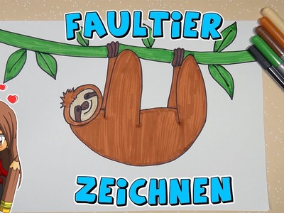 Faultier einfach malen für Kinder | ab 9 Jahren | Malen mit Evi | deutsch