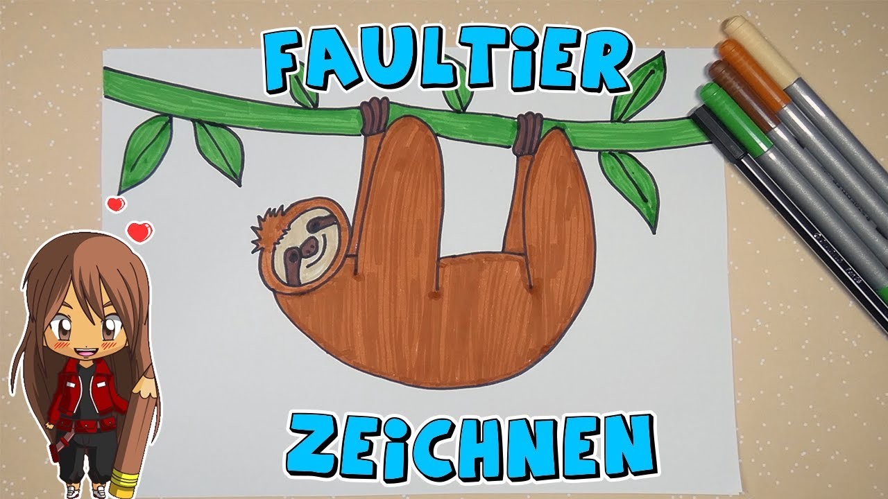 Faultier einfach malen für Kinder | ab 9 Jahren | Malen mit Evi | deutsch