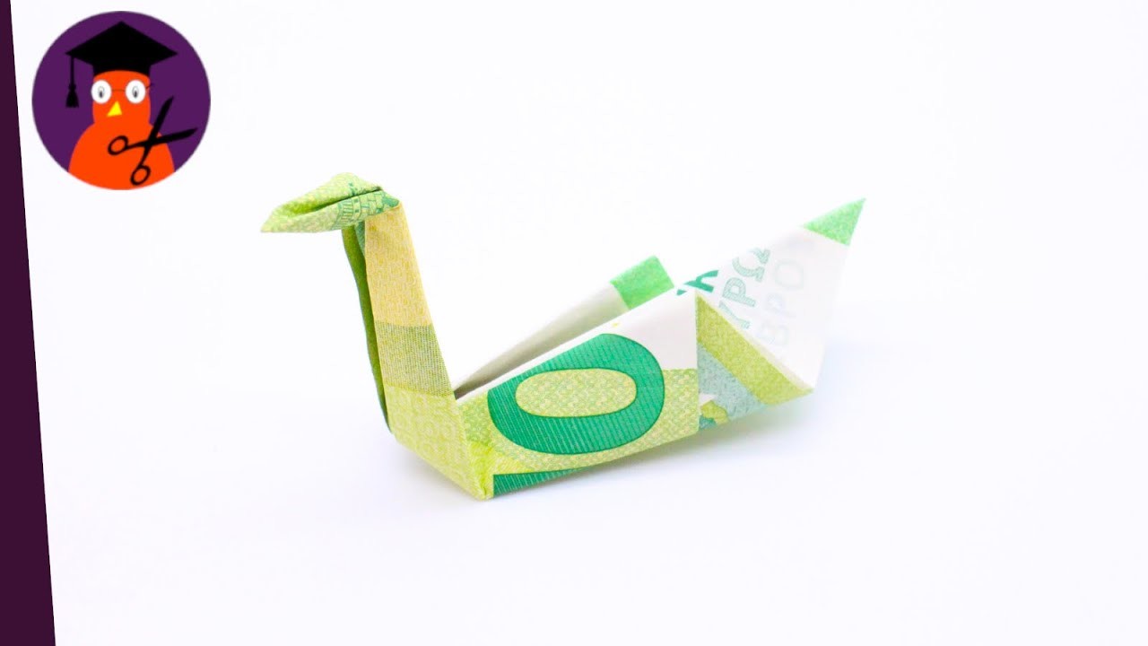 Geldschein falten Schwan DIY Geschenk für Hochzeit, Urlaub, Geburtstag & Weihnachten #wplus.tv