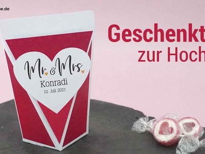 Hochzeitsgeschenke Ideen - kleine Geschenktüte zur Hochzeit mit Personalisierung - optional gefüllt