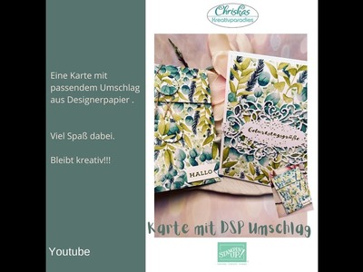 Karte mit passendem Umschlag aus Designerpapier von Stampin' UP!