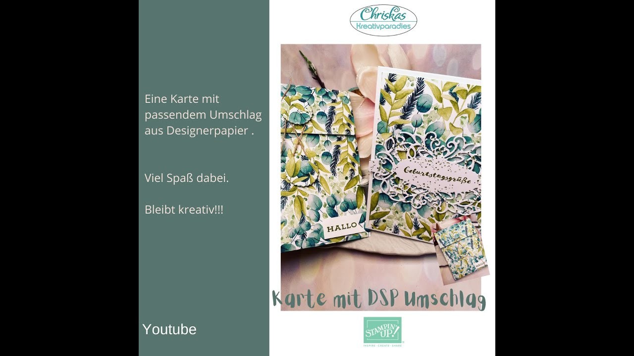 Karte mit passendem Umschlag aus Designerpapier von Stampin' UP!