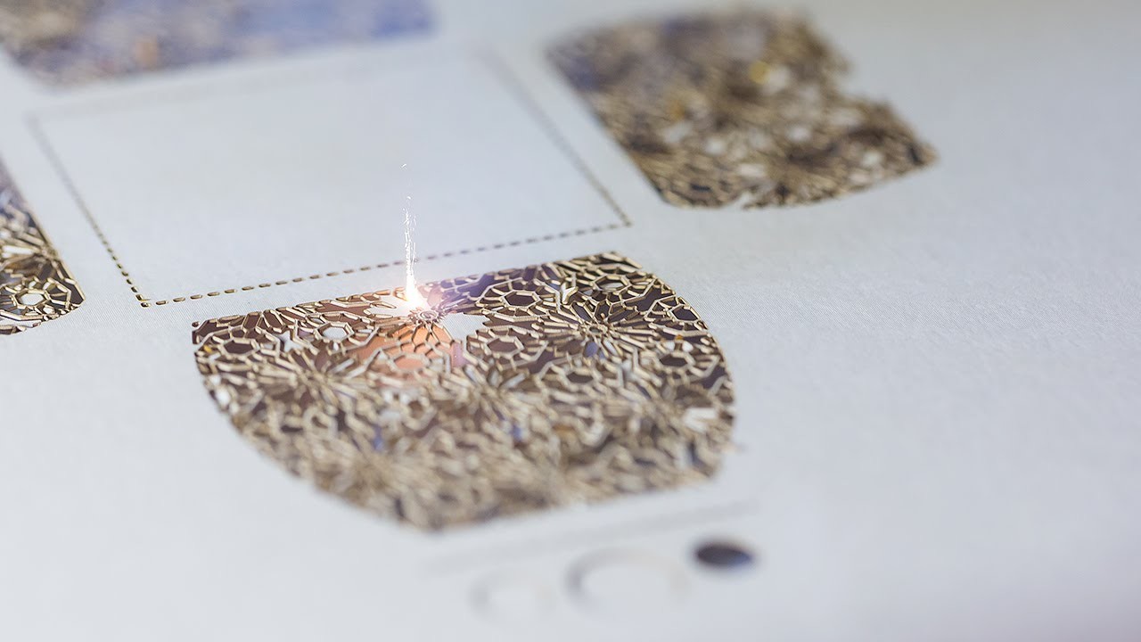 Papier Laserstanzung, Konturschnitt, Laserschnitt, Perforation mit Galvo Laser