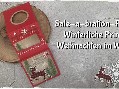 Sale-a-bration - Flaschenanhänger Winterliche Prints  Weihnachten im Wald mit Stampin´Up! Produkten