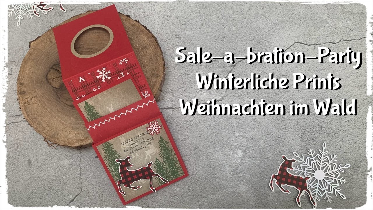 Sale-a-bration - Flaschenanhänger Winterliche Prints  Weihnachten im Wald mit Stampin´Up! Produkten