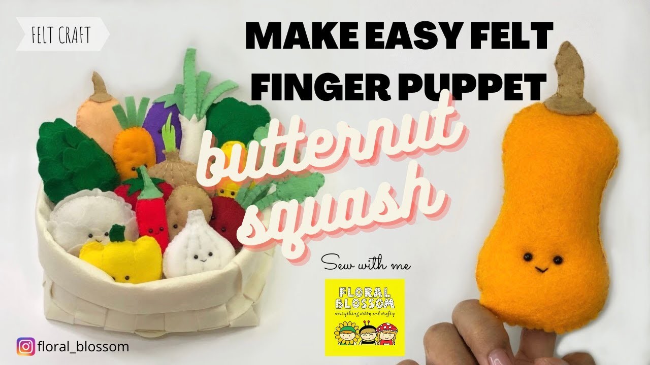 Butternut Squash Felt Finger Puppet (Tutorial)
