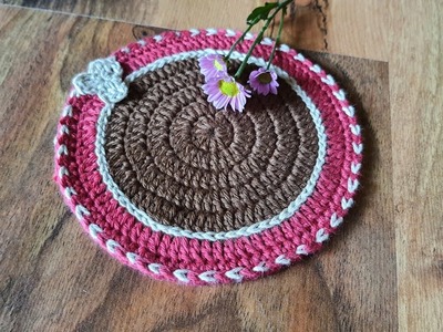 Crochet coaster easy #coaster #untersetzer زیر فنجانی قلاب بافی