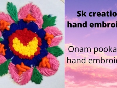 Onapookalam hand embroidery