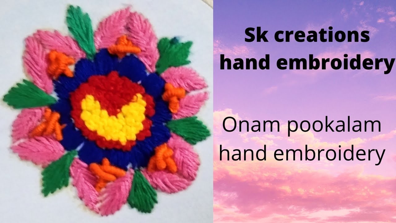 Onapookalam hand embroidery