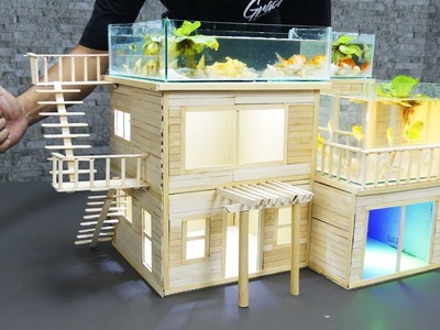 Schönes Aquarium kombinieren mit Eis am Stiel Haus DIY für die Dekoration Ihres Gartens