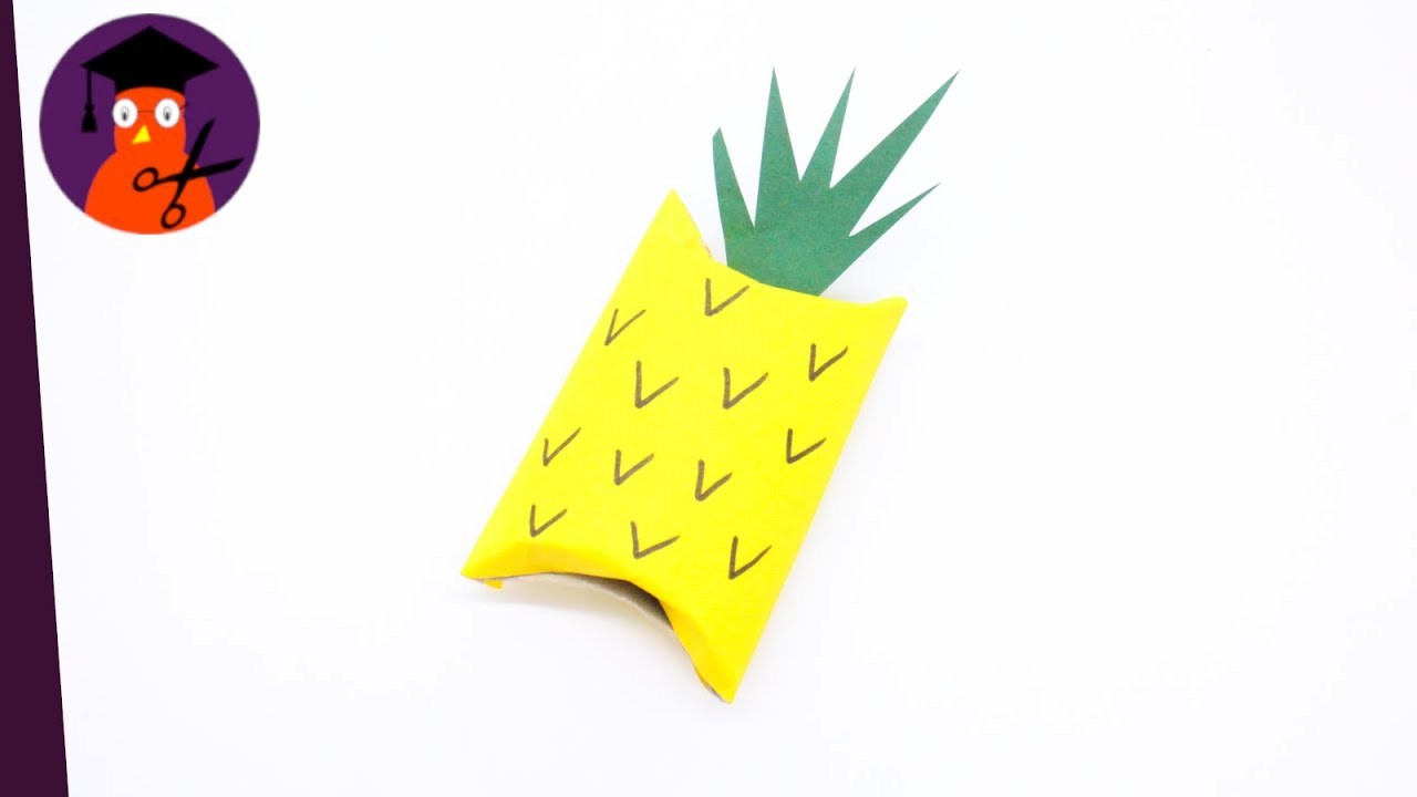 Basteln mit Papier Ananas DIY Sommerdeko für Urlaub, Geburtstag, Muttertag WC Papierrolle #wplus.tv