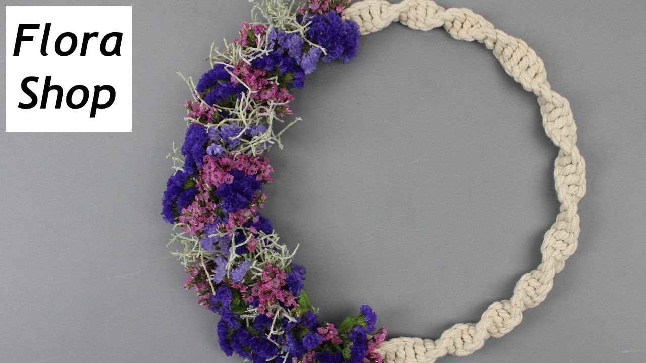 Blumenreifen mit Trockenblumen und Makramee Anleitung ❁ Blumenkranz ❁ LOOP Kranz ❁ Boho Ring