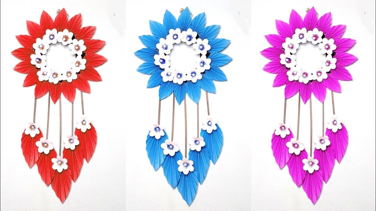 Easy & Quick Paper Flower Wall Hanging | How  to make Paper Wallmate craft | Wall decor | Cardboard
