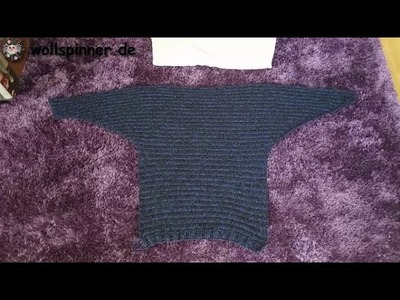Häkelanleitung - Fledermaus Pullover Teil 2, selbst häkeln aus Bobbel, Farbverlaufsgarn, Wolle
