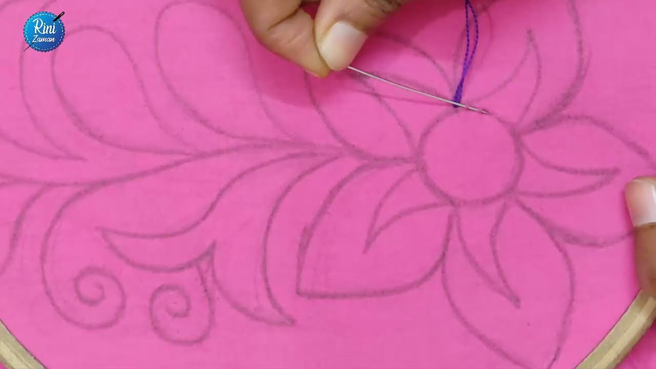 Hand embroidery beautiful floral nakshi kantha design stitch,আধুনিক নকশীকাঁথা ফুল লতাপাতা নকশা সেলাই