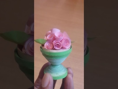 ##Handmade paper quilling mini flower vase # shafiisdiary#????????