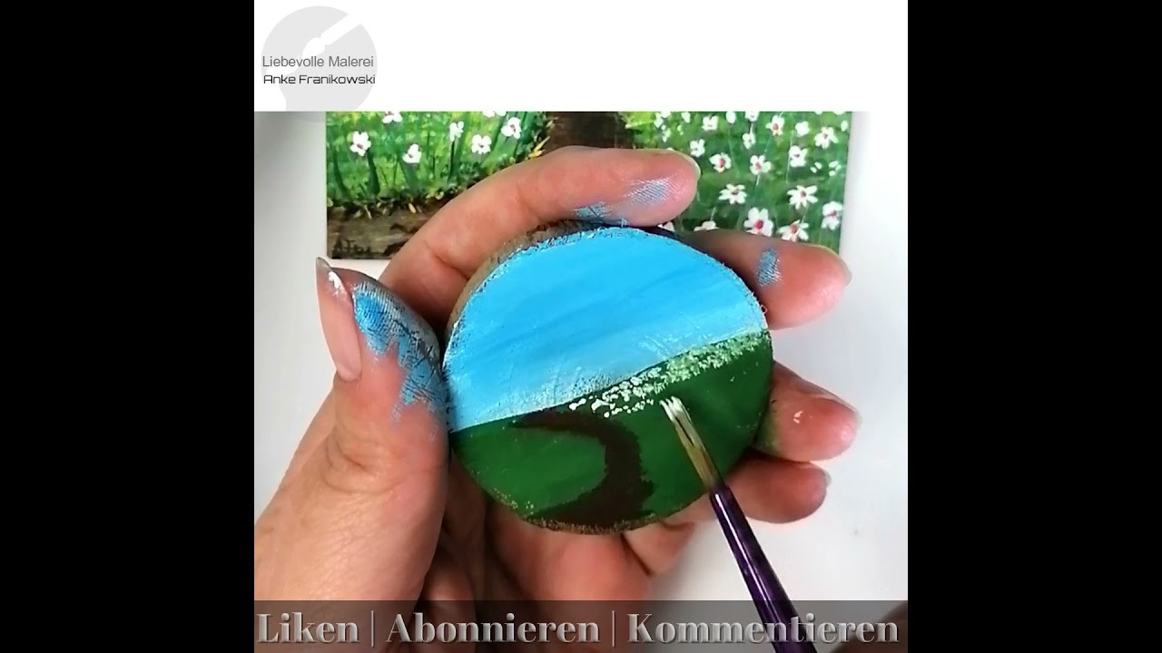 Kurzvideo Holzscheibe mit Acryl bemalen, Geschenkset Gänseblümchenwiese - bald im Shop verfügbar