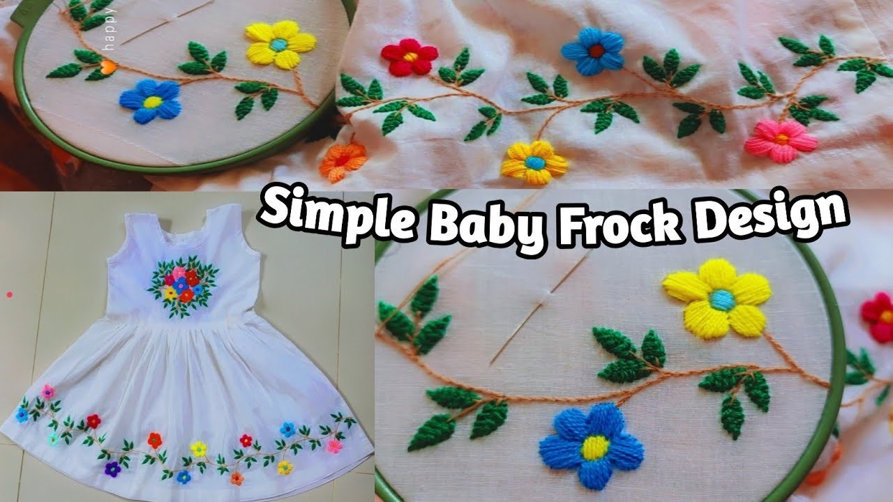 Simple baby frock design || Frock design || Hand Embroidery borderline design || ফ্রক ডিজাইন ২০২১