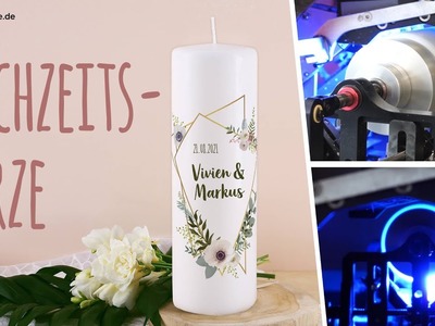 Kerze zur Hochzeit mit Personalisierung | Hochzeitskerze mit Aufdruck, Hochzeit Dekoration