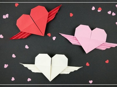 Origami Herz mit Flügeln basteln | tolle DIY Geschenkidee aus Papier