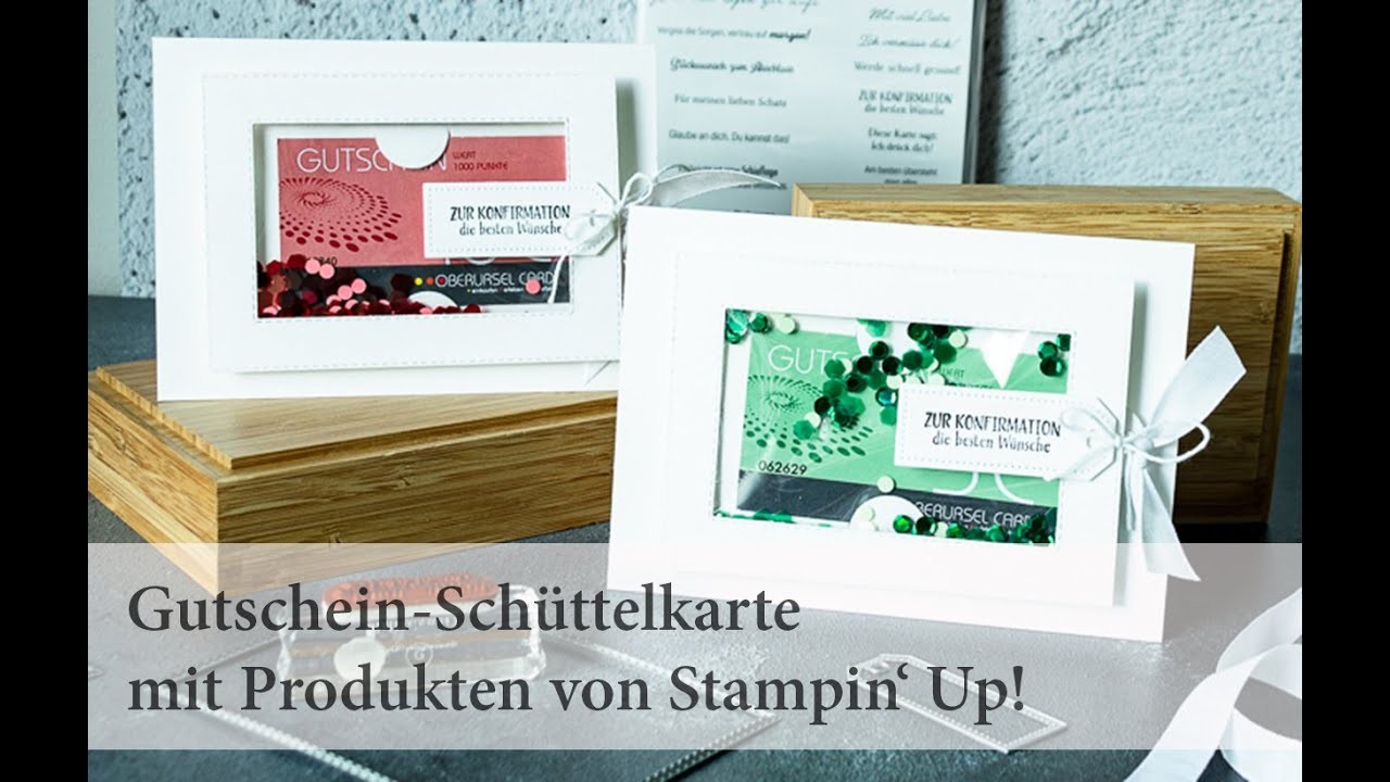 Tutorial Gutschein-Schüttelkarte Produkten von Stampin' Up!