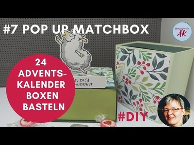 #7 Pop Up Matchbox - 24 Adventskalender Boxen basteln Stampin' Up! Anleitung - Malerische Weihnacht