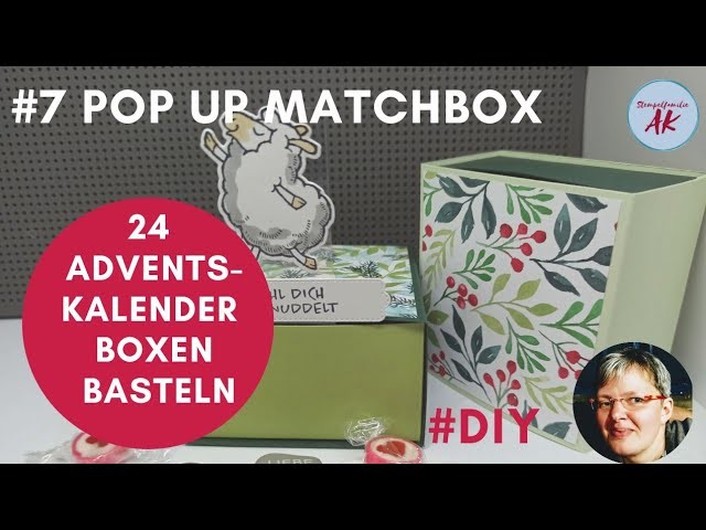 #7 Pop Up Matchbox - 24 Adventskalender Boxen basteln Stampin' Up! Anleitung - Malerische Weihnacht