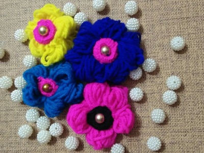 DIY Easy Woollen Flower || HandMade Flower #YarnFlower || Soha Sinha #Shorts