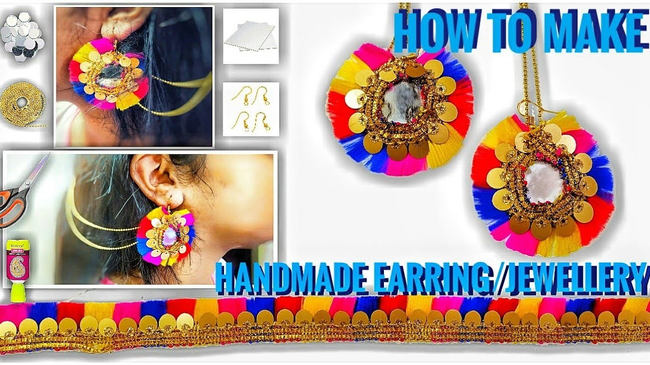 Handmade Earring||handmade jewellery||কানের দুল||DIY|| easy jewellery making at home||step by step