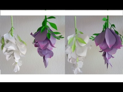 Papierblumen basteln: Blauregen. Glycinia.Wisteria Blumen Girlande aus Papier