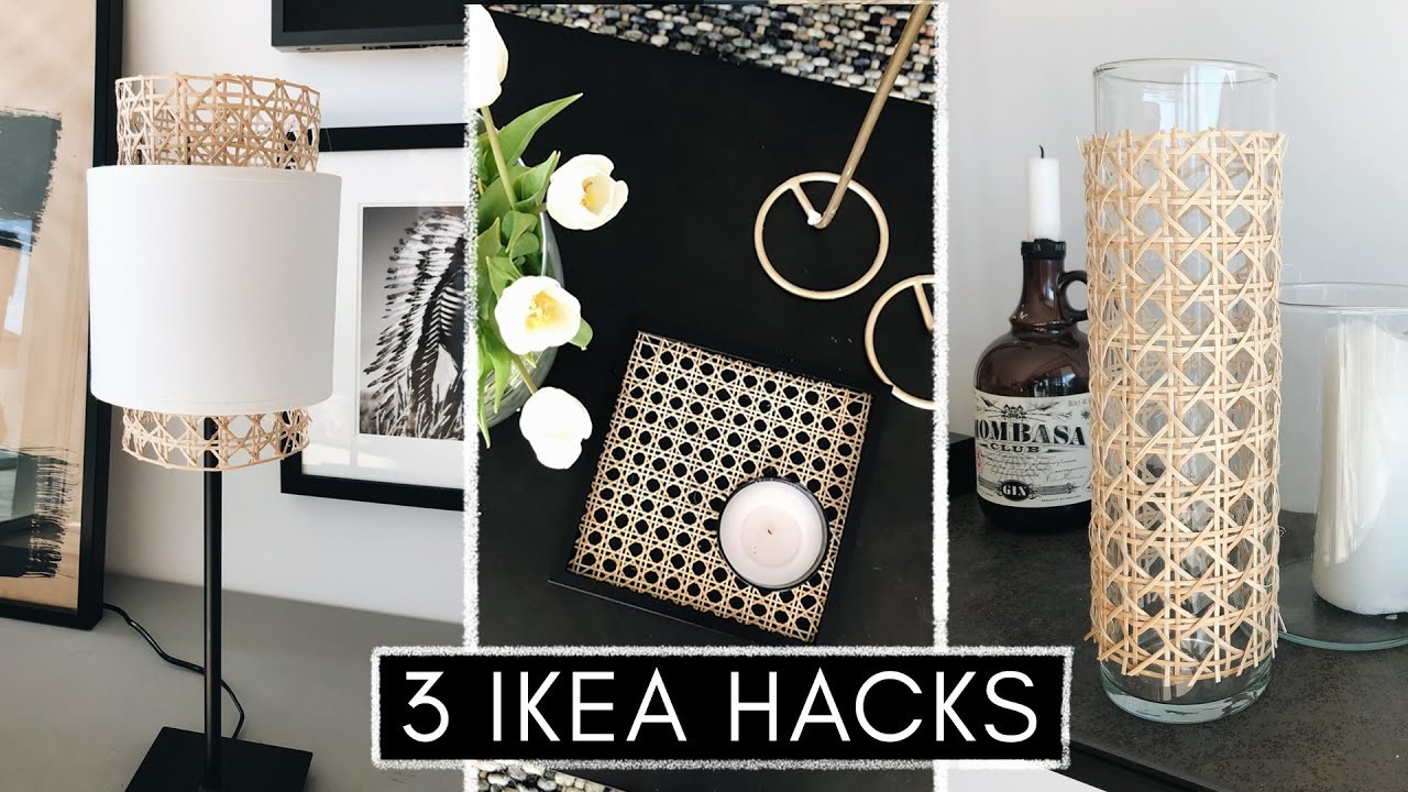 3 IKEA HACKS aus Wiener Geflecht - Vase, Tablett & Lampenschirm