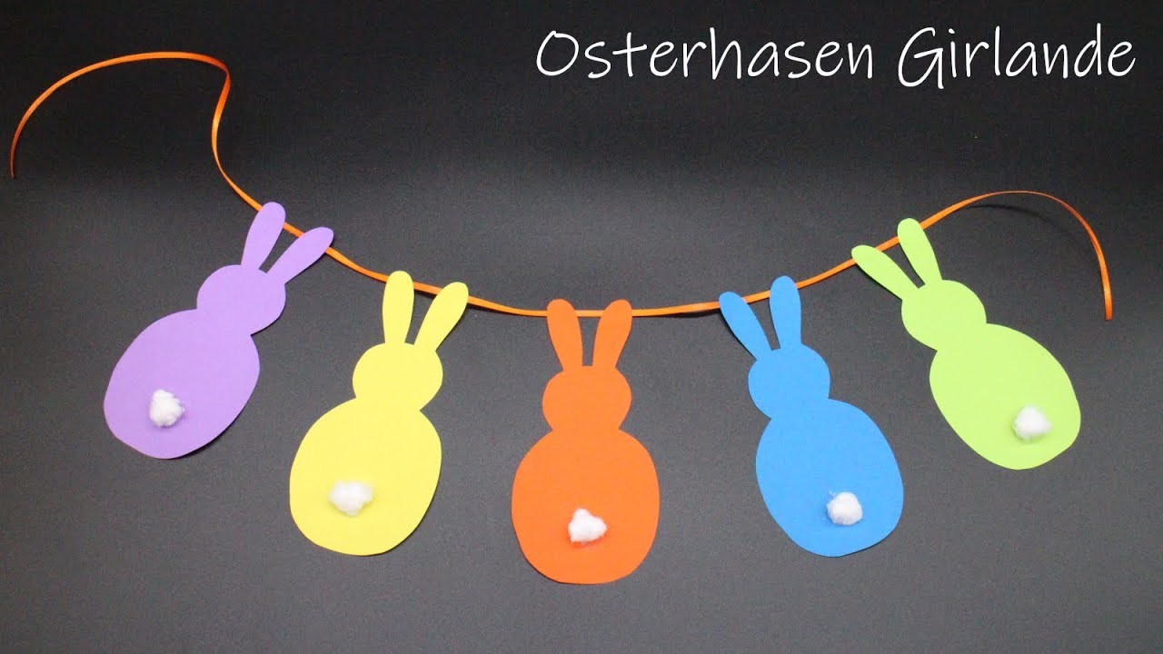 Basteln mit Papier Osterhasen Girlande DIY Deko Girlande für Ostern, Frühling & Geburtstag W+