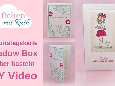 Besondere Kartenform selber basteln  DIY Video - Anleitung | Shadow Box Card Tutorial Hey Girlfriend